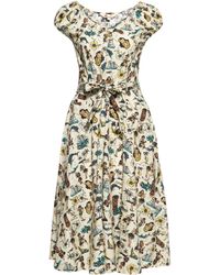 Queen Kerosin - Damen Swing Kleid Hawaii Ecru - Lyst