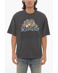 Off-White c/o Virgil Abloh - Seasonal Crewneck T-Shirt With Graffiti Print - Lyst