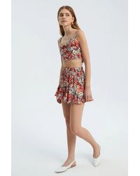 Hiccup - Floral High Waist Elastic Ruffle Shorts - Lyst