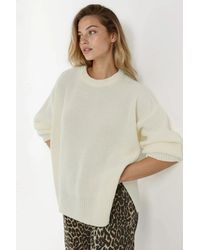 Hiccup - Textured Crew Neck Knitted Sweater - Lyst