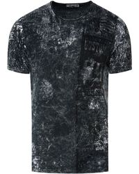 Rusty Neal - Washed Biker T-Shirt Mit Front & Back Prints - Lyst