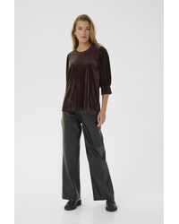 Kaffe - Blouse Met Lange Mouwen Kacaca Blouse Met Lange Mouwen Loose Fit Dark - Lyst
