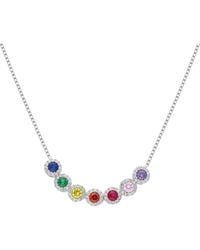 dKeniz - Kette Chakra 925/- Sterling Silber Rhodiniert Zirkonia Weiß - Lyst