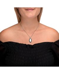 Zeeme - Gemstones Halskette Silber 925 Oxydiert 45Cm Lang Mit Weißem Perlmutt Und Markasit-Steinen - Lyst