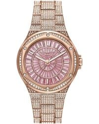 Michael Kors - Oversized Lennox Pavé Rose Gold-tone Watch - Lyst