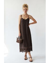 MixRay - Embroidered A-Line Midi Slip Dress - Lyst