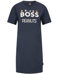 BOSS - "C_Enchy2" T-Shirt-Kleid Für Damen (Dunkelblau) - Lyst