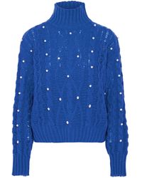 faina - Pullover Mit Perlen Damen Königsblau - Lyst