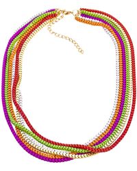 Steuer - Modeschmuck Kette Metal Multi Mehr Reihig, Grün, Rot, Weiß - Lyst