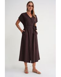 MixRay - Belted Shirt Dress - Lyst