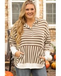 Azura Exchange - Gestreepte Hoodie Sweatshirt - Lyst