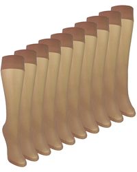 Sock Snob - 10 Pack Ladies Knee High Pop Socks 15 Denier Lightweight Sheer - Lyst