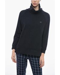 Woolrich - Wollen En Katoenen Trui Met Coltrui In Blauw - Lyst