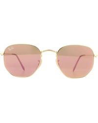 Ray-Ban - Sunglasses Hexagonal 3548N 001/Z2 Copper Flash Mirror Metal - Lyst