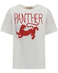 Valentino - Witte Katoenen T-Shirt - Lyst