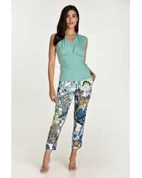 Conquista - Floral Cotton Pants - Lyst