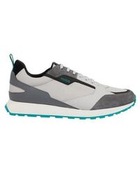 HUGO - Icelin Suede Paneel Hardlooptrainers (lichtgrijs) - Lyst