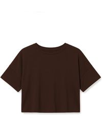 Basiclo - Viscose T-Shirt Donkerbruin - Lyst
