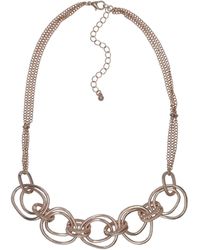 Steuer - Modeschmuck Kette Metall Matt Glanz Vergoldet Rot - Lyst