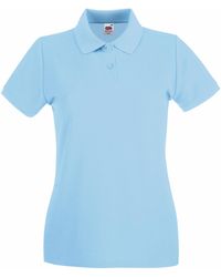Fruit Of The Loom - Ladies Lady-Fit Premium Short Sleeve Polo Shirt (Sky) Cotton - Lyst