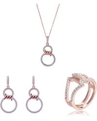 Orphelia - 'Aavia' 925 Sterling Set: Necklace + Earrings + Ring - Lyst