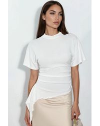 Busem - Oversized Crew Neck Drape Blouse - Lyst