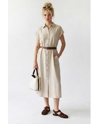 MixRay - Belted Midi Shirt Dress - Lyst