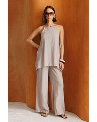 MixRay - Wide-Leg Halter Jumpsuit - Lyst