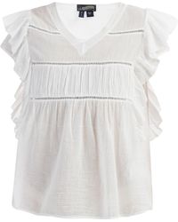 Dreimaster - Blouse Shirt Dames Wolwit - Lyst