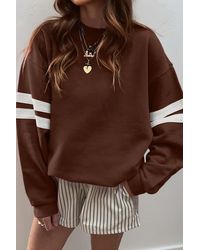 Azura Exchange - Gestreepte Mouwen Pullover Sweatshirt - Lyst