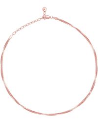 Caï - Collier Choker 925/- Sterling Silber Venezianer Kette Rosé Vergoldet Zweireihig - Lyst
