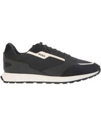 HUGO - Icelin Leren Hardlooptrainers (donkerblauw) - Lyst