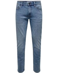 Only & Sons - Only And Sons Slim-Fit Herenjeans Met Lichte Wassing (Licht Denim Blauw) - Lyst