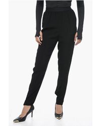 Maison Margiela - Mm1 Tapered Fit Broek Met Elastische Tailleband In Zwart - Lyst