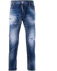 DSquared² - Tidy Biker Jean Ripped Style Blauwe Denim Broek - Lyst