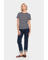 Saint Tropez - T-shirt Regular Fit Black White Stripe Black White - Lyst