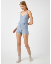 Koton - Korte Broeken Korte Broek Van Stof Met Ceintuur - Lyst