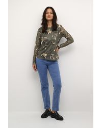Kaffe - Langarm-Bluse Regular Fit Grape Leaf/ Big Sand Flowers - Lyst