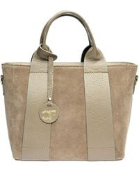 Carla Ferreri - Beiger Lederhandtasche - Lyst