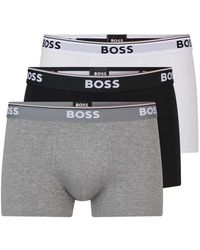 BOSS - Bodywear Logo Boxershorts (Set Van 3) (Zwart/Wit/Grijs) - Lyst