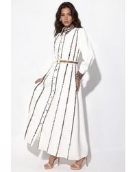 Msn-Collection - Leopard Print Maxi Shirt Dress - Lyst