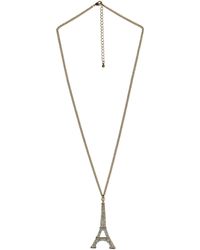 Steuer - Modeschmuck Anhänger Mit Kette Metall 70 Glasstein Weiß - Lyst