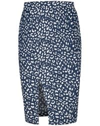 Conquista - Print Gabardine Pencil Skirt - Lyst