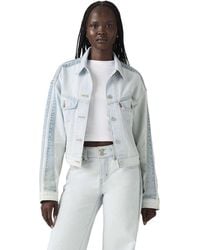 Levi's - Levi's Gestreepte Katoenen Denim Trucker Jacket - Lyst