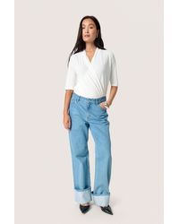 Soaked In Luxury - Blouse Met Lange Mouwen Regular Fit Broken White - Lyst