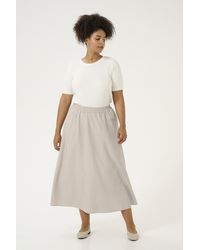 Kaffe - Rok A-shape Feather Gray Melange Pinstripe Cream - Lyst