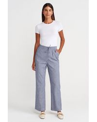 Dilvin - Hoge Taille Tencel Broek Met Koord Taille - Lyst