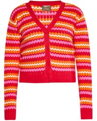 myMo - Strickjacke Frauen Rot Mehrfarbig - Lyst