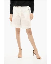 Woolrich - Dubbel Geplooide Shorts Met Riemlussen In Wit - Lyst