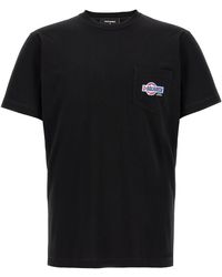 DSquared² - Dsquared² Zwarte Katoenen T-Shirt - Lyst